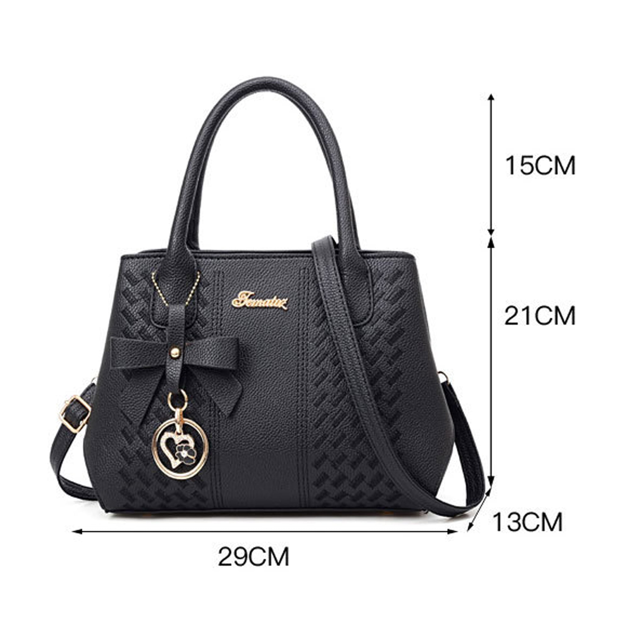 Handbags Women Bags Designer PU Leather Solid Color Messenger Bag Fashion  Shoulder Crossbody Bags,Black