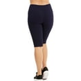thumbnail image 2 of Women's Knee Length Cotton 21 Inch Outseam Shorts W/High Waistband Activewear/Leggings, Navy-3XL, 1 Pack, 2 of 4
