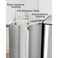 thumbnail image 4 of Garvee 15.85 Gallon Trash Can with Double Recycling Bin, Stainless Steel, Step-on Garbage Bin, Silver, 1 Count, 4 of 8