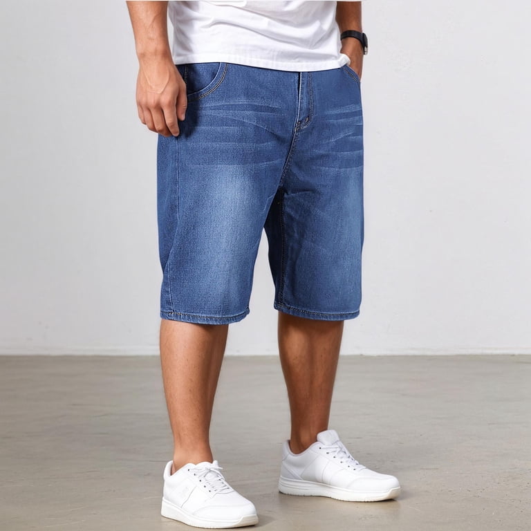 Mens Jorts Hip Hop Skateboard Shorts Solid Color Loose Fit Wide