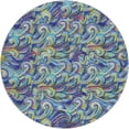 thumbnail image 2 of Addison Rugs Dream Shag Premium Machine Washable Transitional Mosaic Waves Ocean Round Rug, 8' x 8', 2 of 8