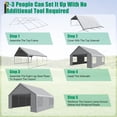 thumbnail image 3 of HOTEEL Carport 20x20 ft Heavy Duty Car Canopy with Roll-up Windows Portable Garage with Removable Sidewalls & Door, All-Season Outdoor Canopy Carport with Steel Frame, White, 3 of 6