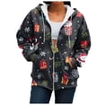 thumbnail image 5 of UngA Womens Christmas Hoodies Oversized Zip Up Hoodie Sweatshirt Fleece Jackets Fall Winter Coats 2025 Fashion Womens Christmas Sweatshirt,XXXL, 5 of 7