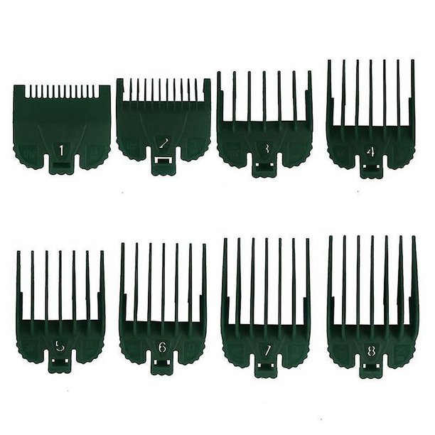 Guía de corte para cortadora de pelo, Kit de herramientas para peinar con límite de protectores, cabezal de corte Compatible con Wahl 1,5/3/4, 5/6/10/13/19/25mm, 8 Uds.