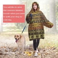 thumbnail image 4 of Wearable Oversized Blanket,Boho Golden Ethnic Pattern Wearable Blanket Hoodie for Adults,Cozy Hooded Blankets with Super Pockets,Super Warm Fuzzy Pullover for Women & Men, 4 of 6