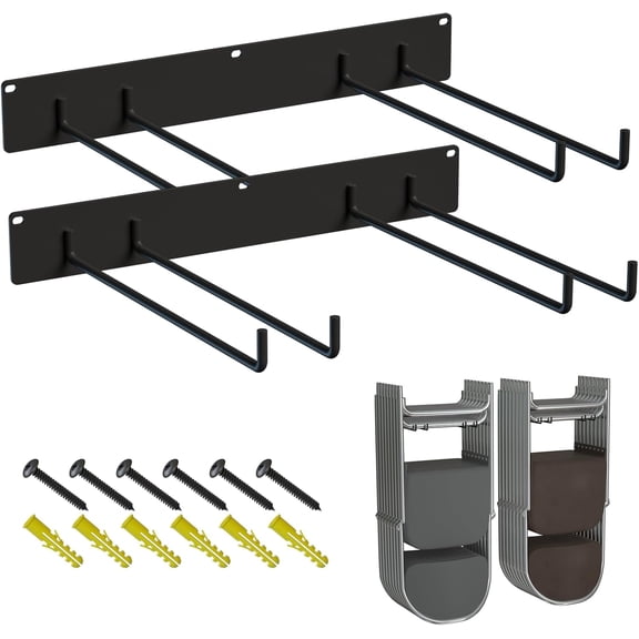2-Pack Folding Chair Storage Rack – Heavy-Duty Wall Mount Hanger for Garage, Yard, Lawn Chairs – Solid Metal, Holds 240 lbs – Space-Saving Organizer for Camping & Beach Chairs