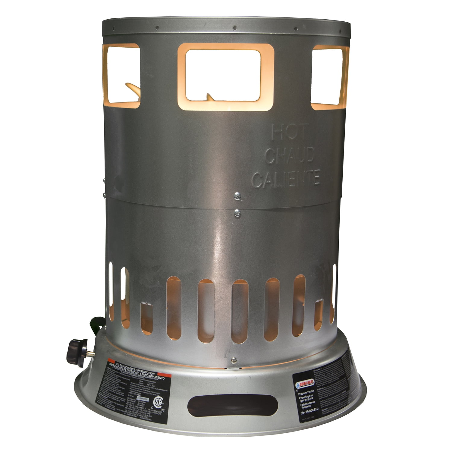 REDDY HEATER 50,000-80,000-BTU Propane Indoor Outdoor 360° Convection Heater with Auto Shutoff, 10-Ft. Hose, Regulator for 20/100-Lb. Tanks, LPC80