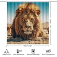 thumbnail image 2 of 4PCS Retro Lion Bathroom Set with Rugs and Toilet Lid Cover Modern Desert Wildlife Walking Waterproof Shower Curtain Set for Bathroom Decor, Style-4, 2 of 8