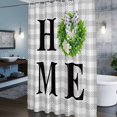 thumbnail image 6 of Home Shower Curtain, Spring Country Farm Green Boxwood Flowers Wreath Grey Plaid Waterproof Shower Curtain Set with 12 Hooks Lightweight Bath Curtains Fabric Bathroom Decor 36x72 Inches, 6 of 9