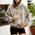 thumbnail image 5 of Kangaroo Pouch Hoodie Comfy Kangaroo Pouch Sweatshirts Fleece Kangaroo Pocket Sweatshirt Big Size Front Dog & Cat Carrier Sweatshirts, 5 of 5