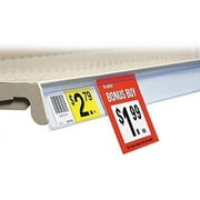 48" L UPC Ticket Channel Label Holder Strip for Gondola Shelf with Sign Holding Grip, White, 5 Pack