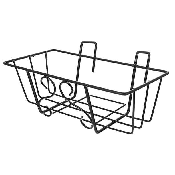 BRIGHTFUFU 1 soporte de maceta colgante de hierro para balcón, barandilla cuadrada, soporte para macetas