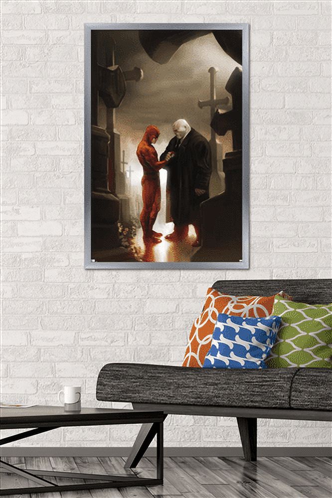 Marvel Comics - Kingpin - Daredevil in Cemetery Wall Poster, 22.375" x 34", Framed