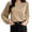 87#Khaki, variant on Women's Sweaters Women's Blouse Soft Puff Long Sleeve Shirt Tops Lightweight O Neck Tunic Tops For Spring Fall S 5XL