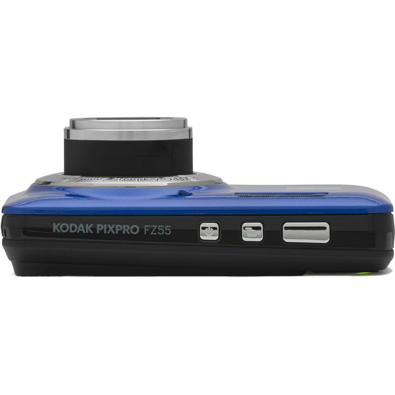 Kodak PIXPRO FZ55 Digital Camera (Blue) + Extra Battery + LED - 128GB Kit