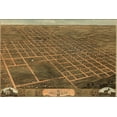 thumbnail image 1 of 24"x36" Gallery Poster, Birdseye view map of Monmouth, Illinois 1869, 1 of 1
