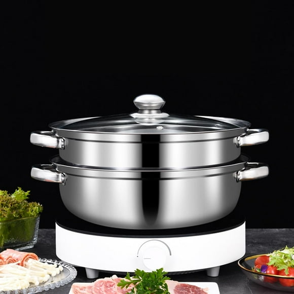 Olla vaporera, utensilios de cocina de 27,5 cm/10,83 pulgadas, vaporizador de cocina multiusos de doble uso, vaporizador para cocinar verduras