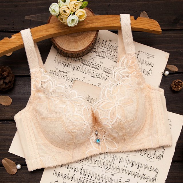 LOVZFMLL Bras for Women Woman's Solid Color Thin Style Ventilate Back Buckle Bra Without Steel Rim Beige 38/85C