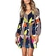 thumbnail image 3 of Vestido túnica de verano para mujer, cuello en V, informal, suelto, fluido, con vuelo, talla XL, 3 of 5