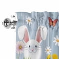thumbnail image 4 of Easter Bunny Rod Pocket Curtain Valance, Spring Easter Eggs Floral Blue Woodn Farmhouse Window Valance for Living Room, Bedroom, Kitchen 60"W x 18"L, 4 of 9