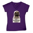 thumbnail image 5 of Am I Puggin You Women's V-Neck T-shirt Funny Pug Puppy Dad Dog Mom Pet Lover Life, 5 of 7
