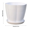 thumbnail image 3 of romoty Flower Petal Shaped Plastic Plant Pot with Saucer White, 6.3 in Lightweight Decorative Succulent Planter with Drainage Hole for Indoor Outdoor Desk Garden Decor, 3 of 6