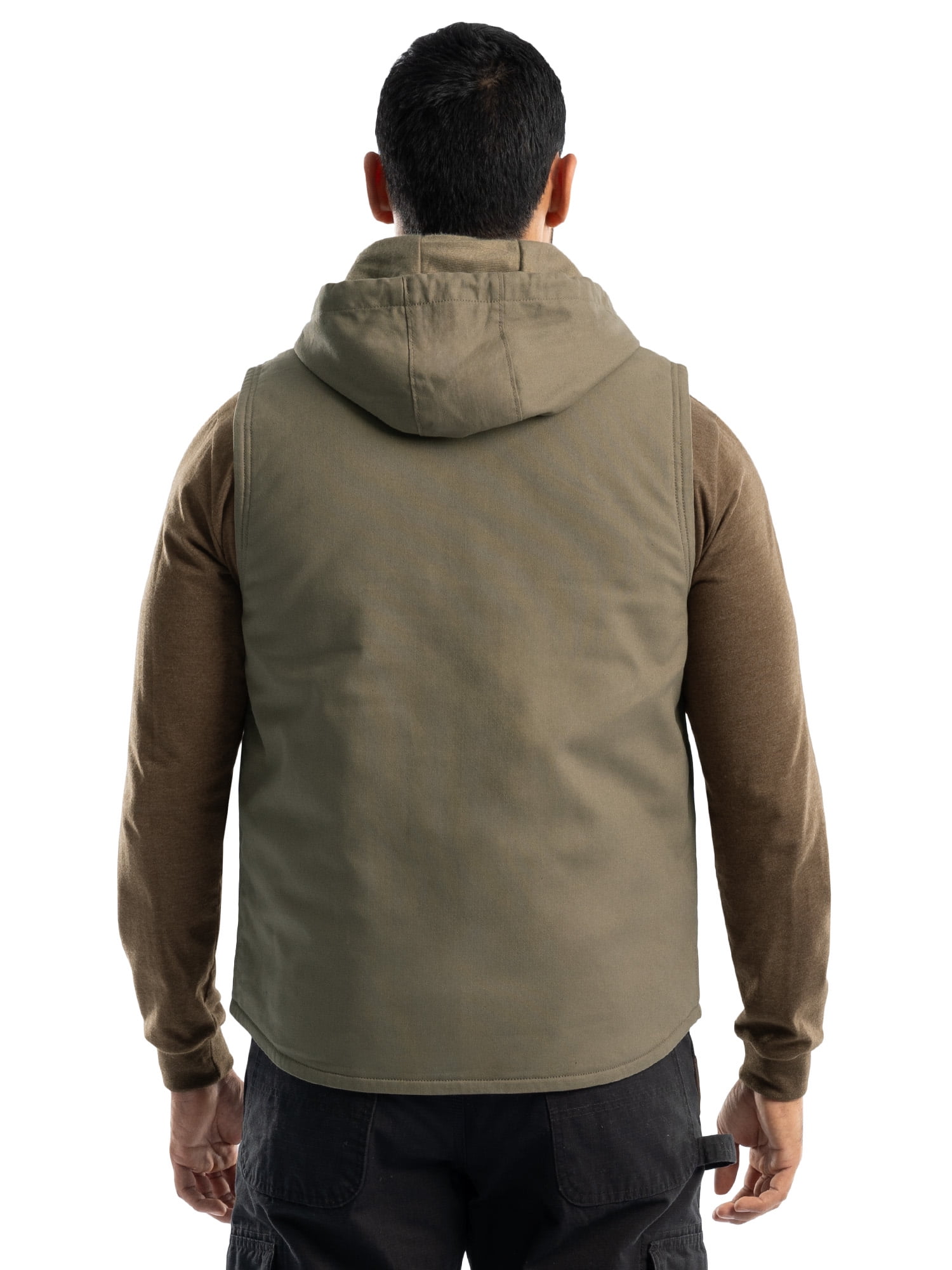 Wrangler Workwear Men's Durable Quilted Lined Hooded Duck Work Vest, Size S-5XL