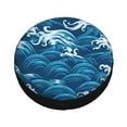 thumbnail image 2 of ZNDUO Blue Waves Sea Pattern Spare Tire Cover, Universal Spare Tire Wheel Covers 15 inch, 2 of 8