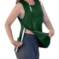 thumbnail image 6 of Domuza Post Shoulder Surgery Shirts for Women After Rotator Cuff Post Shoulder Surgery Sleeveless Blouses Tear Away Chemo T Shirts Clothing Dark Green XL, 6 of 7