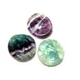 thumbnail image 2 of Zentron Crystal Collection: Fluorite Worry Stone and Velvet Pouch 1 Piece, 2 of 3
