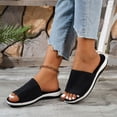 thumbnail image 3 of Modisza Mens Orthopedic Slide Sandals with Arch Support Knitted Soft Flat Slides Summer Indoor Slip on Walking Shoes Black size 6, 3 of 6