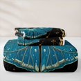 thumbnail image 5 of jejeloiu Wild Animals Moth Quilt King For Girls,Bohemian Exotic Style King Coverlet Set,Black Teal Gold,3-Piece, 5 of 7