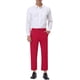 thumbnail image 2 of Pantalones de traje de negocios recortados para hombres Inspire Chic, corte recto, frente plano, talla 36, rojos, 2 of 7