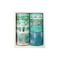 Wrapables Decorative Washi Tape Box Set (10 Rolls), Green Floral