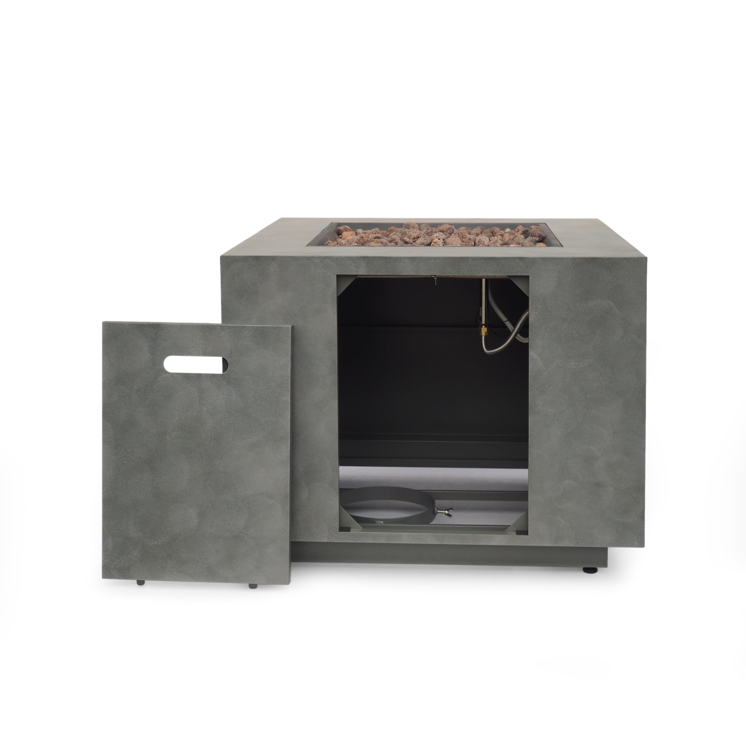 Bellvue Outdoor 33-Inch Square Fire Pit, Concrete