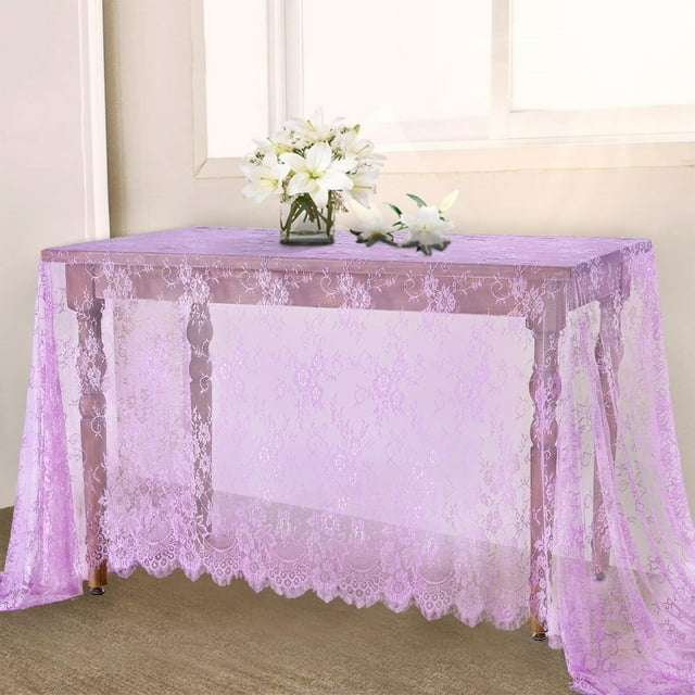 Mantel de Encaje clásico Rectangular de 60 x 120 Pulgadas de Largo, Bordado Mantel para Fiestas, Bodas, recepciones, decoración de otoño y hogar