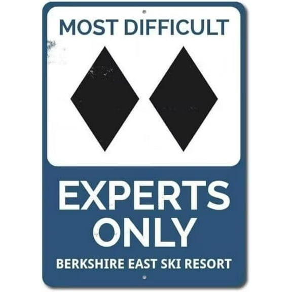 Retro Metal tin Sign Double Black Diamond Experts Only Sign Funny Home Cave Garage bar Wall Decoration Vintage Metal Sign 8 x 12 inch