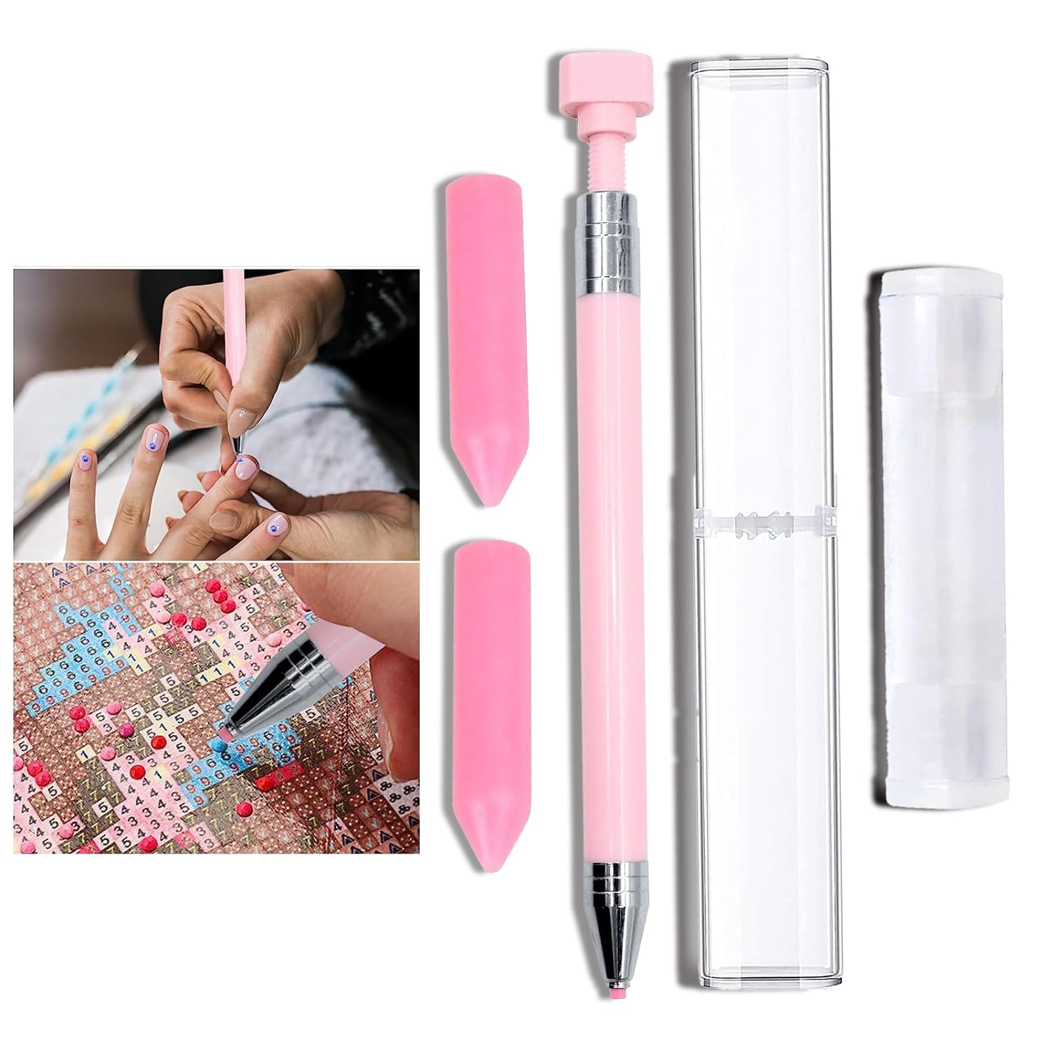 Lot De 2 Crayons De Cire Rechargeables Pour Diamond Painting - Stylo à Strass, Accessoire De Peinture Diamant