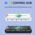 thumbnail image 5 of Concentrador de Succión Magnética de 12 Puertos ARGB + 10 Puertos PWM con Control Remoto. Divisor de Concentrador PWM y ARGB para Ventilador de PC. Divisor de Concentrador. Negro., 5 of 5