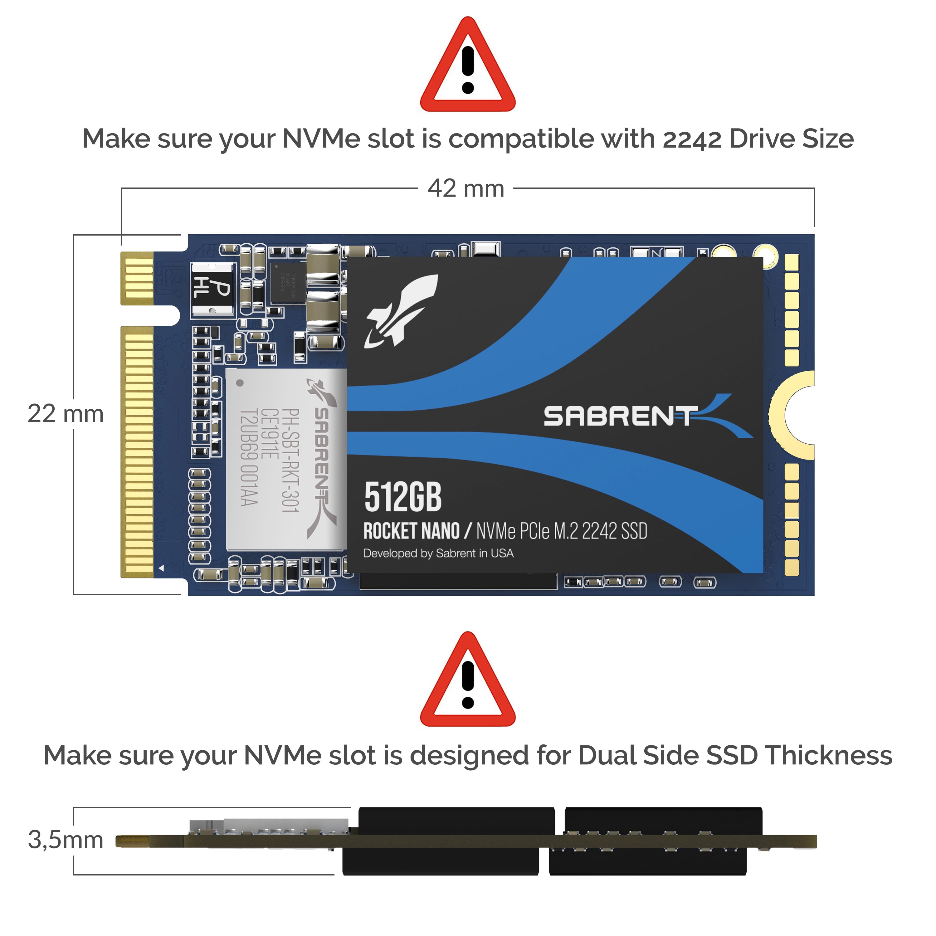 Sabrent 2TB Rocket NVMe 2242 SSD, Black/Blue - Walmart.com