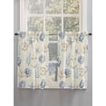 thumbnail image 3 of Kitchen Curtains 54 Inches length, Nautical Coastal Window Treatment Curtain Drapes, Vintage Beach Coral Starfish Shell Thermal Insulated Drapes for Basement Hotel RV, 42"x54", 2 Panels, 3 of 7