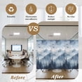 thumbnail image 6 of Blue Mountain Peak Window Privacy Film, Forest Tree Bird Fog Landscape Static Cling UV Sun Blocking Tint Film Heat Control Windows Films for Bedroom Bathroom, Window Stickers 17.7"x39.3", 6 of 8