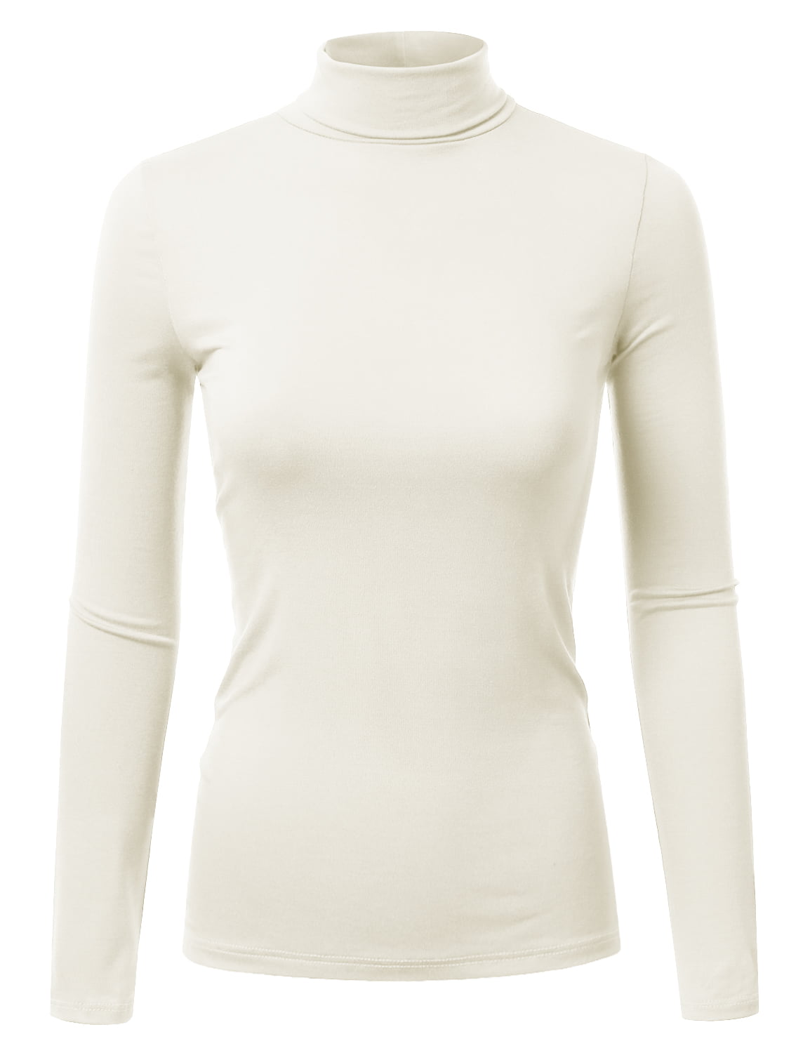 Doublju Women's Long Sleeve Turtleneck Lightweight Pullover Top Sweater with Plus Size