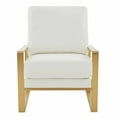 thumbnail image 4 of LeisureMod Jefferson Modern Leather Arm Chair with Gold Frame Set of 2 and Octagonal Coffee Table with Gold Geometric Base for Living Room (White), 4 of 14