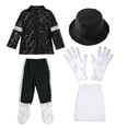 thumbnail image 5 of RFQWOVSR Boys Retro Stage Performance Set with Sequin Top & Pants with Hat for Halloween 12-13 Years, 5 of 5