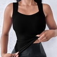 thumbnail image 2 of Tops para salir,Camiseta de tirantes de patchwork para mujer, sin mangas, cuello cuadrado, poliéster, ropa informal para el hogar y uso diario, sopatenor, 2 of 9