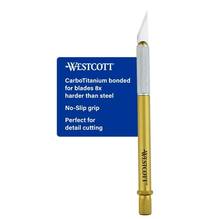 Westcott Carbo Titanium Craft Knife, for Office/Craft, Gold, 1-Count