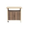 thumbnail image 5 of S-HOME Outdoor Wicker Bar Cart with Wheels in Brown, Rolling Rattan Beverage Serving Table for Patio Poolside Parties，Beige, 5 of 7