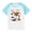 E061-Blue, variant on Girls Fashionable Raglan Sleeve Top, Color Block Cute Printed Pattern Short Sleeve Crew Neck Soft Comfortable T-Shirt 3-14 Years