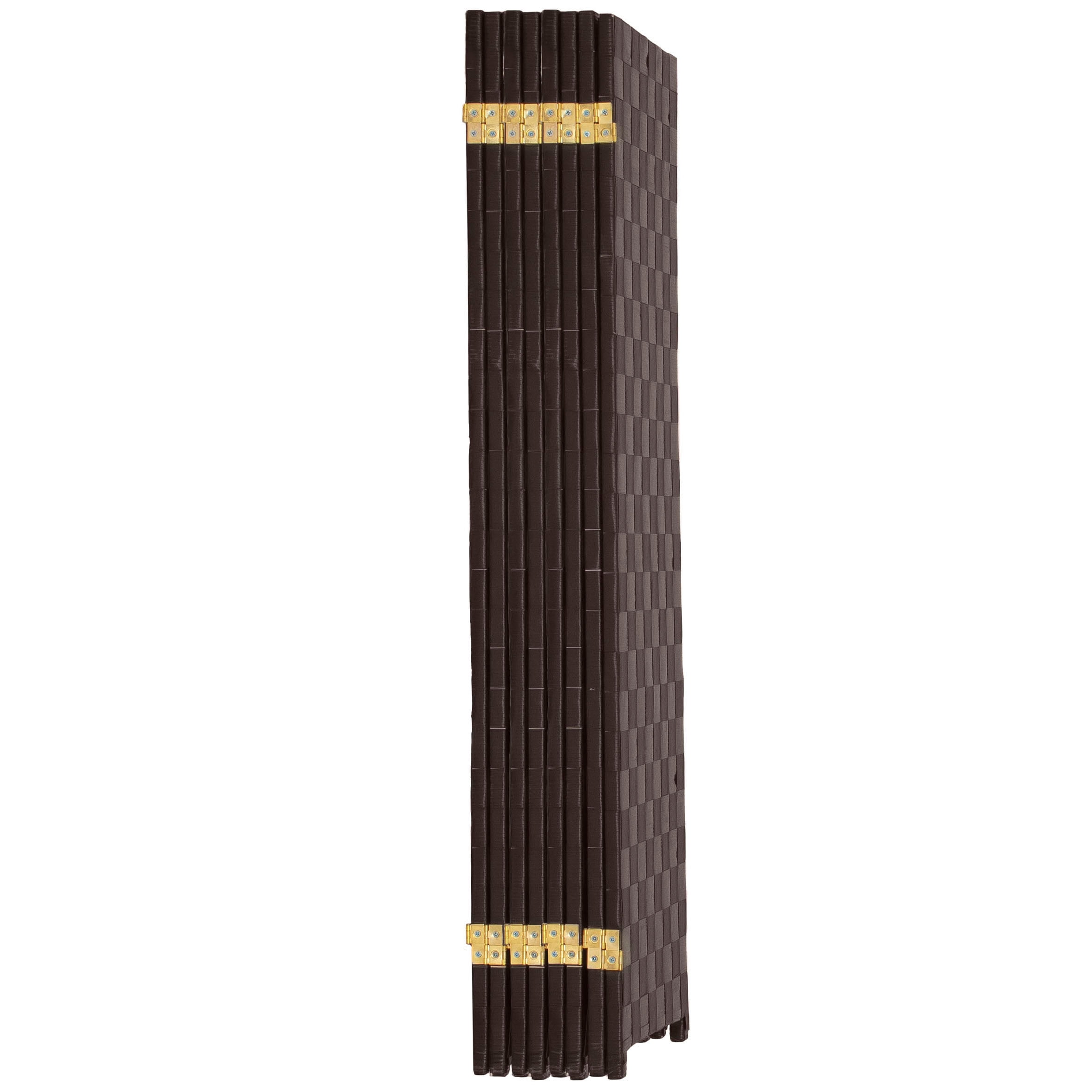 Red Lantern 4 ft. Short Woven Fiber Outdoor All Weather Folding Screen - 8 Panel - Dark Brown